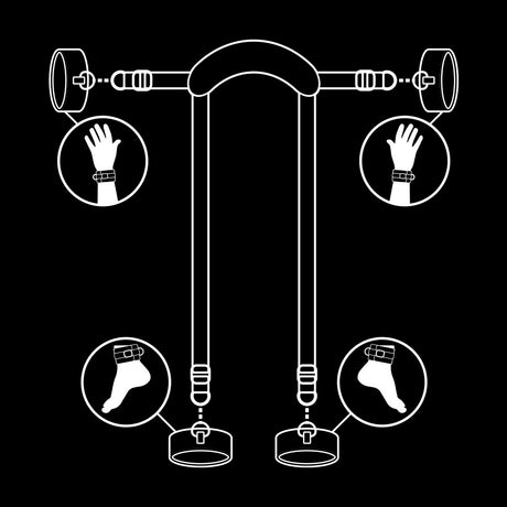 Fetish Submissive - Posición Master Con 4 Esposas Con Forro De Neopreno