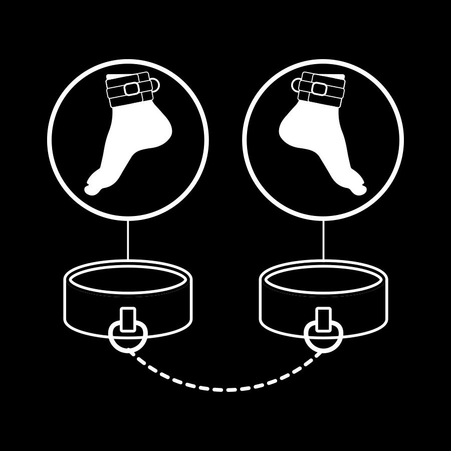 Fetish Submissive - Esposas Tobillos Cuero Vegano Con Forro De Nopreno