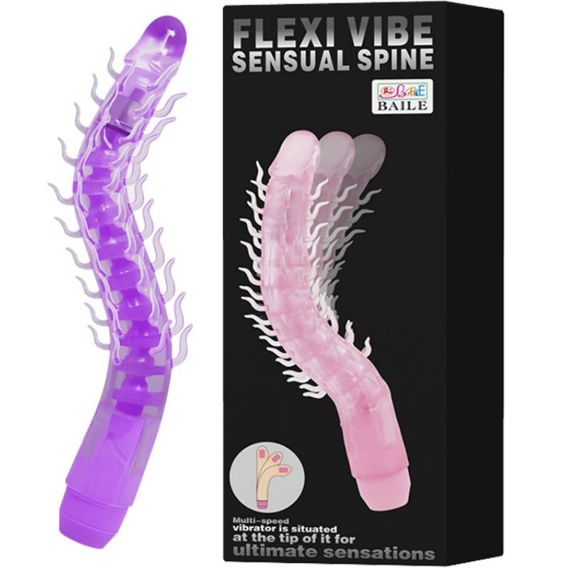 Baile - Flexi Vibe Sensual Spine Bendable Vibrating Dildo Lila 23.5 Cm