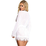 Subblime - Babydoll Blanco Manga Largas Con Flecos L/Xl