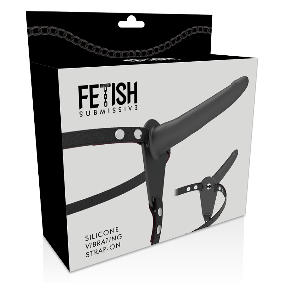 Fetish Submissive Harness - Vibrador Silicona Negro 15 Cm
