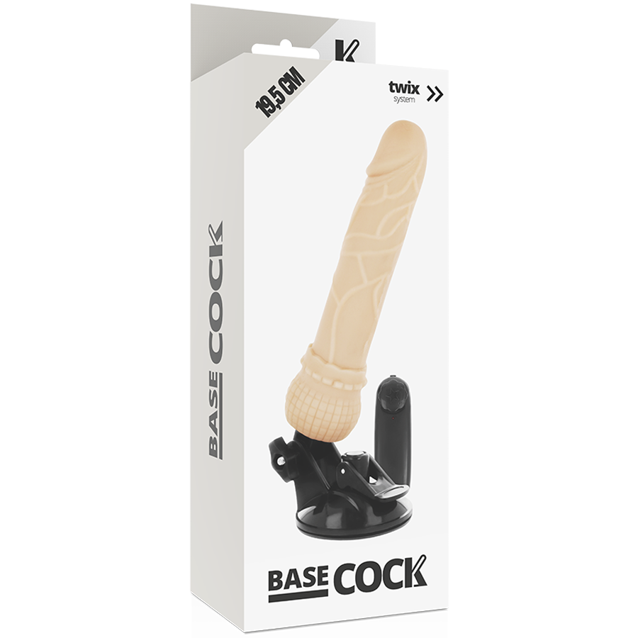 Basecock - Vibrador Realistico Control Remoto Natural 19.5 Cm -O- 4 Cm
