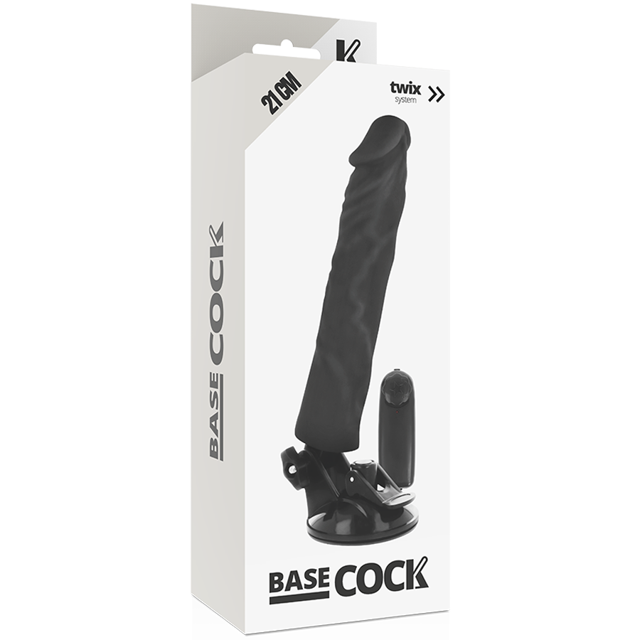 Basecock - Vibrador Realistico Control Remoto Negro 21 Cm -O- 4 Cm