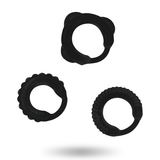 Addicted Toys - Set 3 Anillos Pene Negro