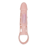 Baile - Funda Extensora Pene Con Vibracion Y Strap Natural 13.5 Cm