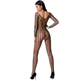Passion - Woman Bs068 Bodystocking Negro Talla Unica