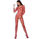 Passion - Woman Bs068 Bodystocking Rojo Talla Unica