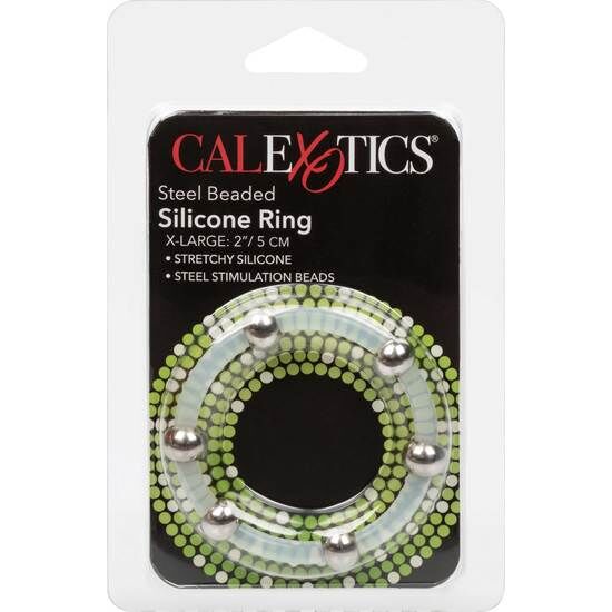 Calexotics - Anillo De Silicona Con Cuentas De Acero Talla Xl