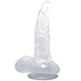 Baile - Dildo Realistico Con Ventosa Y Testiculos 16.7 Cm Transparente