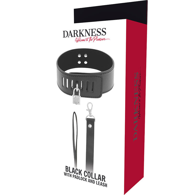 Darkness - Collar Bdsm Con Candado Negro