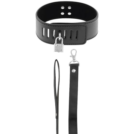 Darkness - Collar Bdsm Con Candado Negro