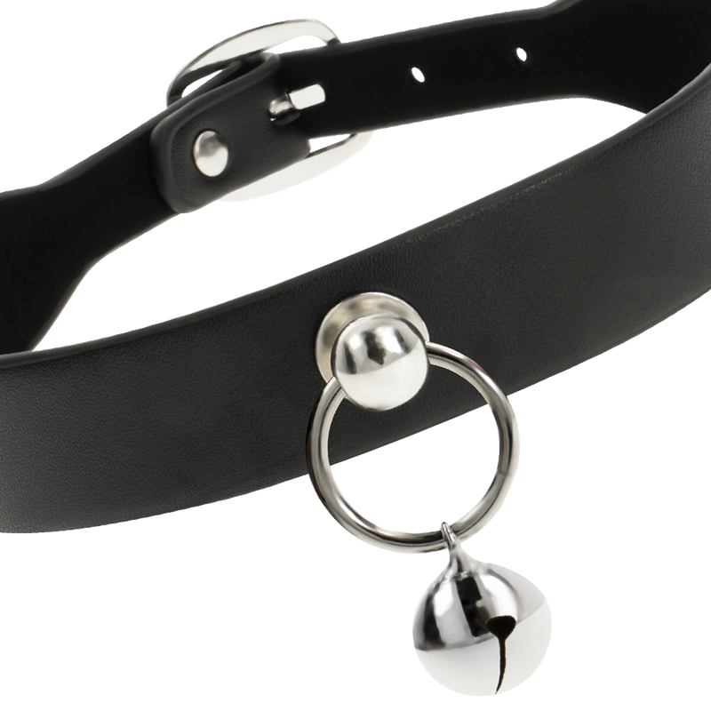 Coquette Chic Desire - Collar Cuero Vegano Accesorio Woman Cascabel/Aro