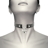 Coquette Chic Desire - Collar Cuero Vegano Accesorio Corazón Con Llave