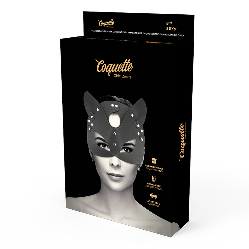 Coquette Chic Desire - Mascara Cuero Vegano Con Orejas De Gato