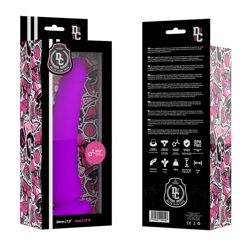Delta Club - Toys Dildo Lila Silicona Medica 20 Cm -O- 4 Cm