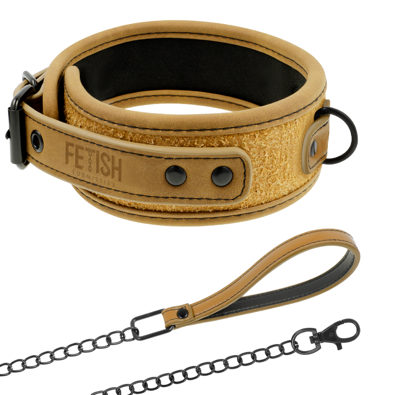 Fetish Submissive Origen - Collar Con Cadena Con Forro De Neopreno