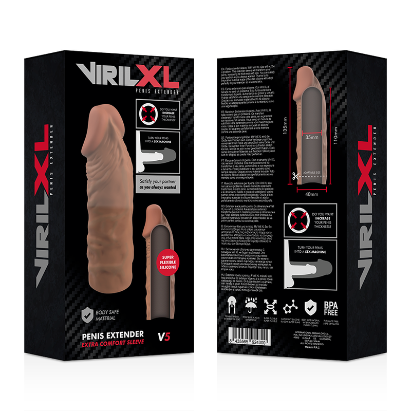 Virilxl - Extension De Pene Liquid Silicone V5 Marron