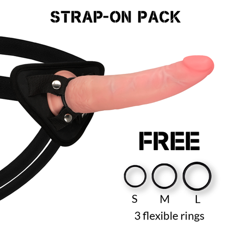 Rockarmy - Arnés + Dual Density Crusader Dildo Realista 21.5 Cm -o- 4.46 Cm