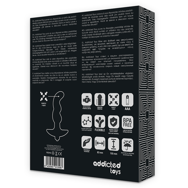 Addicted Toys - Masajeador Anal Con Vibración Negro Modelo 2