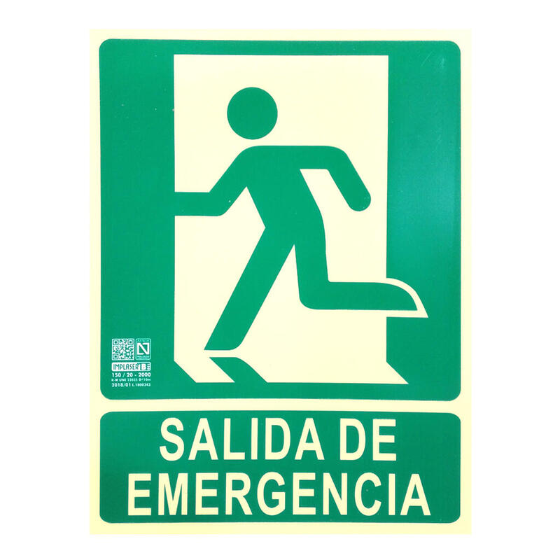 Implaser Ev205n Señal Salida De Emergencia Izquierda 29,7x22,4cm