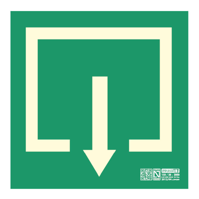 Implaser Ev242n Señal Pictograma De Salida Habitual 22,4x22,4cm