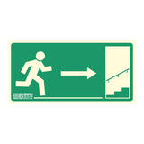 Implaser Ev261n Señal Salida Subida Escalera Derecha 32x16cm