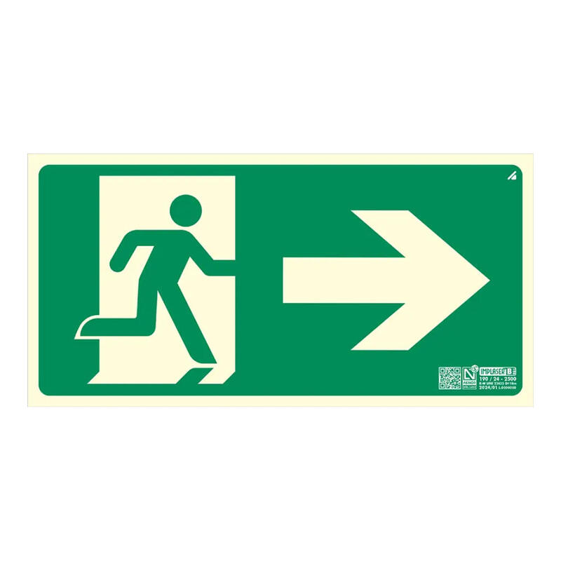 Implaser Ev355n Señal Salida Flecha Derecha 32x16cm