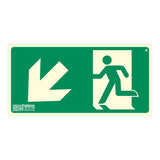 Implaser Ev359n Señal Salida Bajada Rampa O Escalera Izquierda 32x16cm