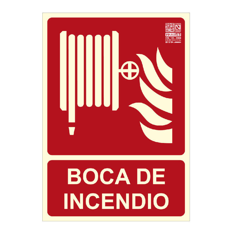 Implaser Ex204n-A4 Señal Boca De Incendio 29,7x21cm