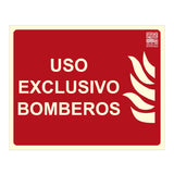 Implaser Ex218n Señal Uso Exclusivo Bomberos 25x20cm