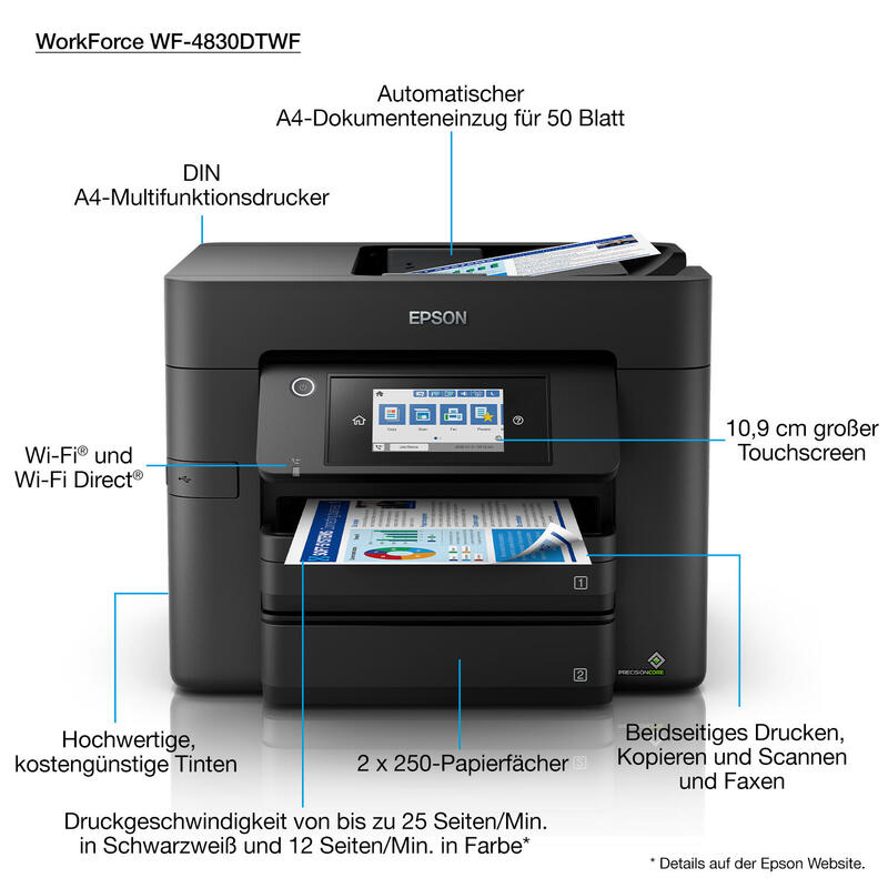 Impresora Epson Workforce Wf-4830dtwf Nfc Fax Wifi F