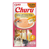 Inaba Cat Churu - Premios De Salmón Con Pollo Para Gatos (4x14g) (56g)