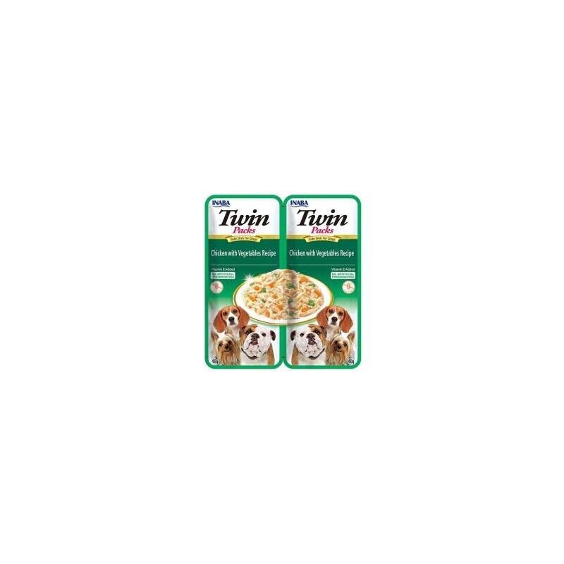 Inaba Dog Twin Chicken With Vegetables In Broth  Dog Treat  2x40g