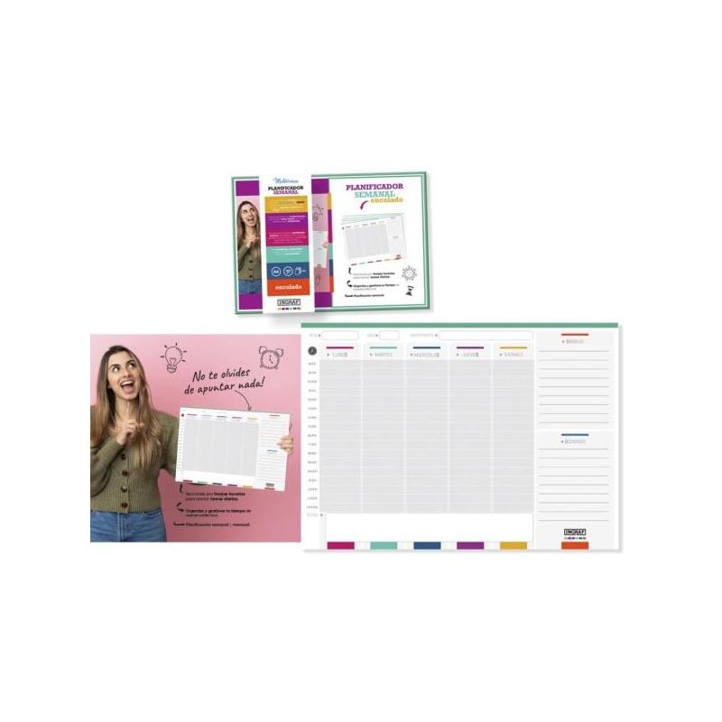 Ingraf Mediterraneo Planificador Semanal A4 Encolado - 54 Hojas Tamaã±O A4