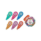 Ingraf Mini Mediterraneo Expositor Con 48 Mini Cintas Correctoras 5mmx5m - Perfecta Adherencia Al Papel - Cuerpo De