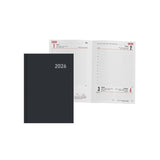 Ingraf Paris Agenda Anual - Dia Pagina - Viernes, Sabado Y Domingo Misma Pagina - Tamaã±O 15x21cm - Negro