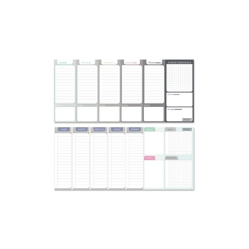Ingraf Planificador Semanal Encolado - Medidas 29x13cm