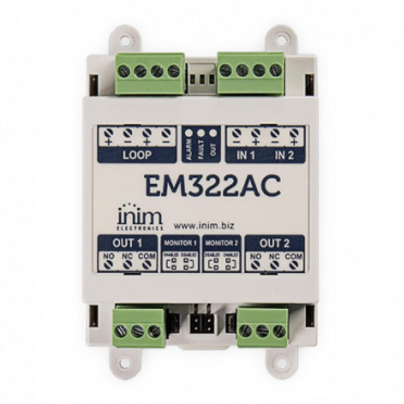 Inim Em322ac Módulo, 2 Entradas Y 2 Salidas De Relé @230 Vca
