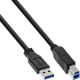 Inline Usb 3.0 Cable Tipo A Macho A Tipo B Macho Negro 0.5m