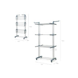 Innovagoods Dolver Tendedero Vertical Con Ruedas - 24 Barras - Soporta Hasta 40kg - Plegable - Altura Ajustable - 6