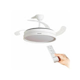 Innovagoods Keteez Ventilador De Techo Con 4 Aspas Retractiles - 72w - 6 Velocidades - Luz Led - Incluye Accesorios De