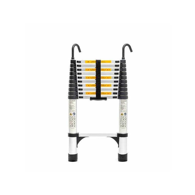 Innovagoods Ladescop32 Escalera Telescopica Hasta 3.2m - Bloqueo De Seguridad - Soporta Hasta 150kg - 2 Ganchos