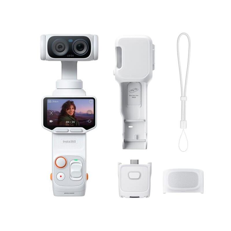 Insta360 Luna Ultra Standard Bundle Stellar White Cámara Vlogging 8k Con Doble Lente Leica Y Estabilizador De 3 Ejes