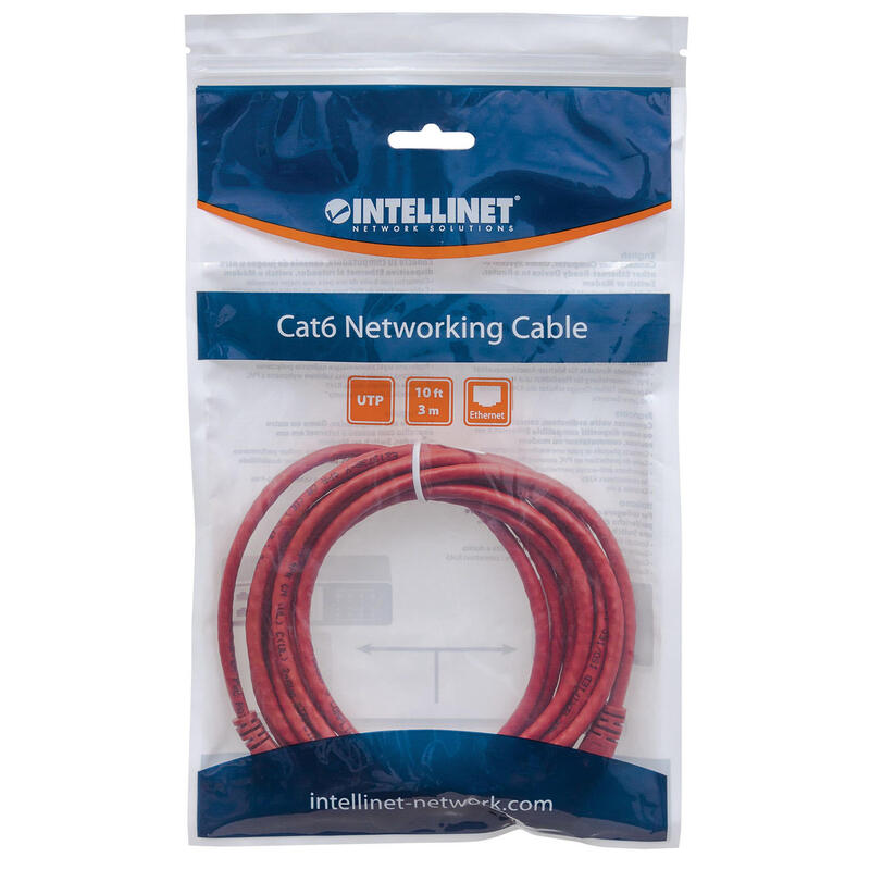 Intellinet Cat5e Utp, 3m Cable De Red Rojo U/Utp (Utp)