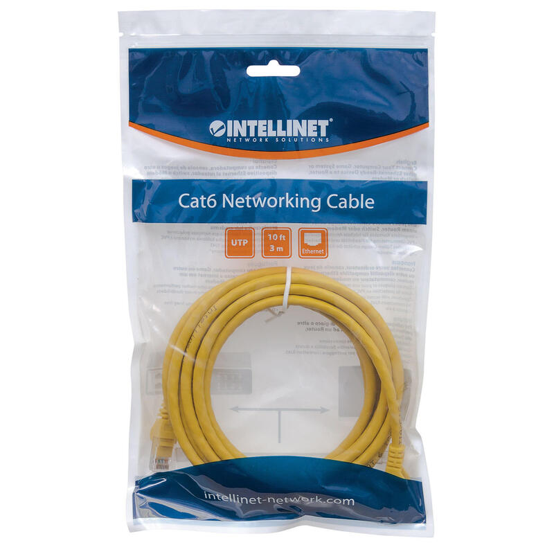 Cable De Red Rj45 U Utp Cat6 2.00m Protector De Pestaña Amarillo