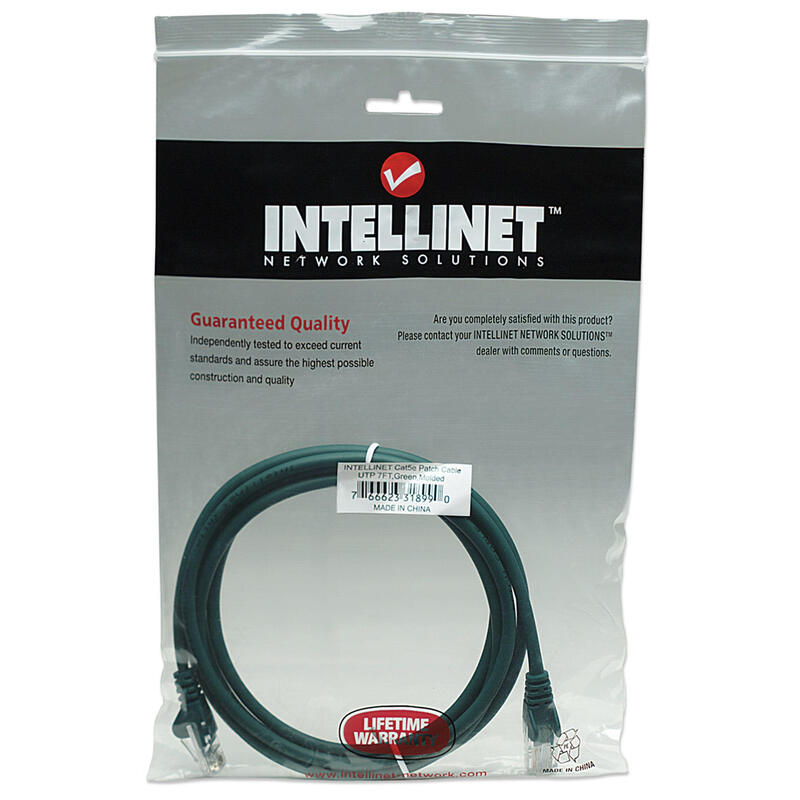 Intellinet Rj-45 M/M, 2m Cable De Red Verde Cat5e U/Utp [Utp]