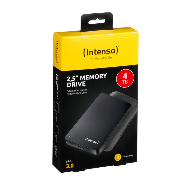 Intenso 2.5" Memory Drive 4 Tb, Disco Duro Externo Negro, Micro-Usb-B 3.2 Gen 1 (5 Gbit/S) 6023512