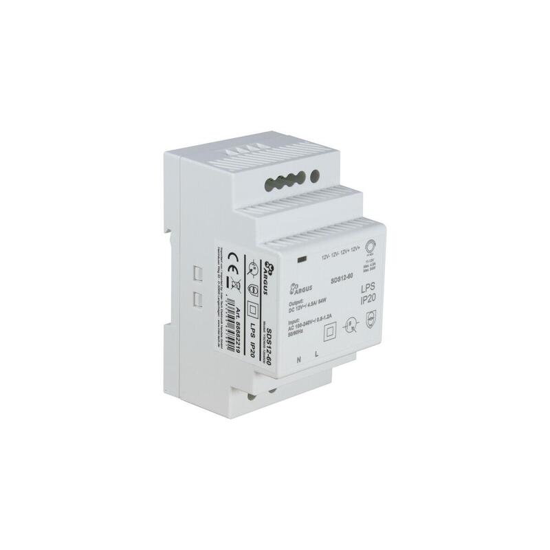 Inter-Tech Argus Fuente De Alimentación Para Carril Din Sds12-60 Blanco, 12 Voltios, 54 Vatios 88882219