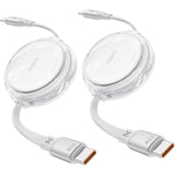 Iottie 100w Retractable Usb-C Cable White 2-Pack
