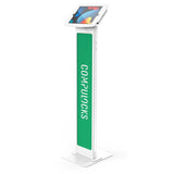 Ipad 10.2" Space Enclosure  Brandable Floor Stand White